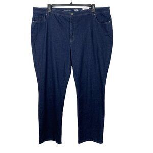 Style And Co Jeans Women 24W Dark Wash Blue Straight Table Leg Plus Suze Stretch